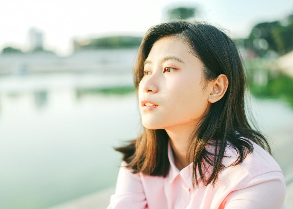 woman ear bone anchored hearing aids