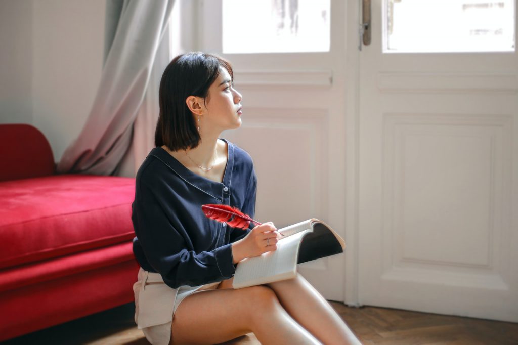 woman quiet place relaxing hearing loss at work