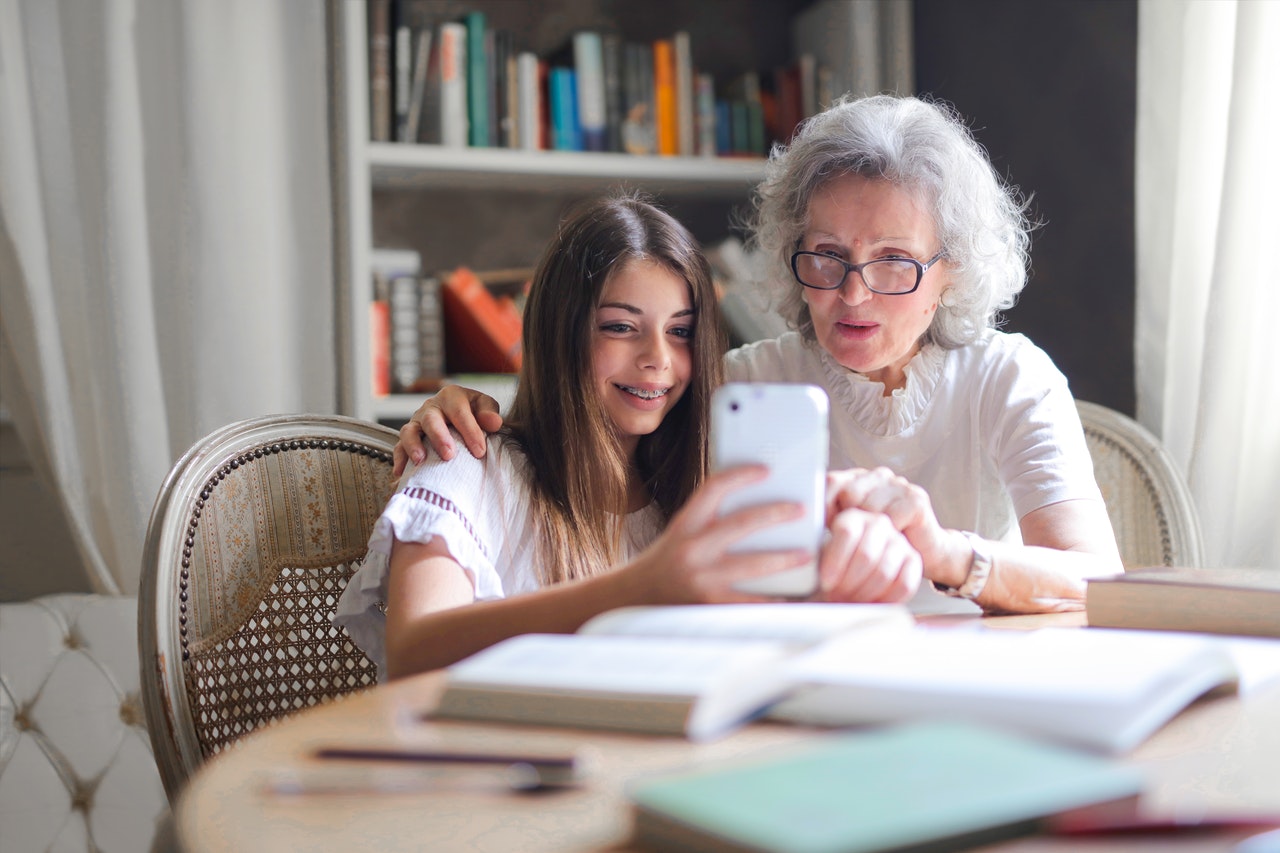 grandma and granddaughter selfie Presbycusis