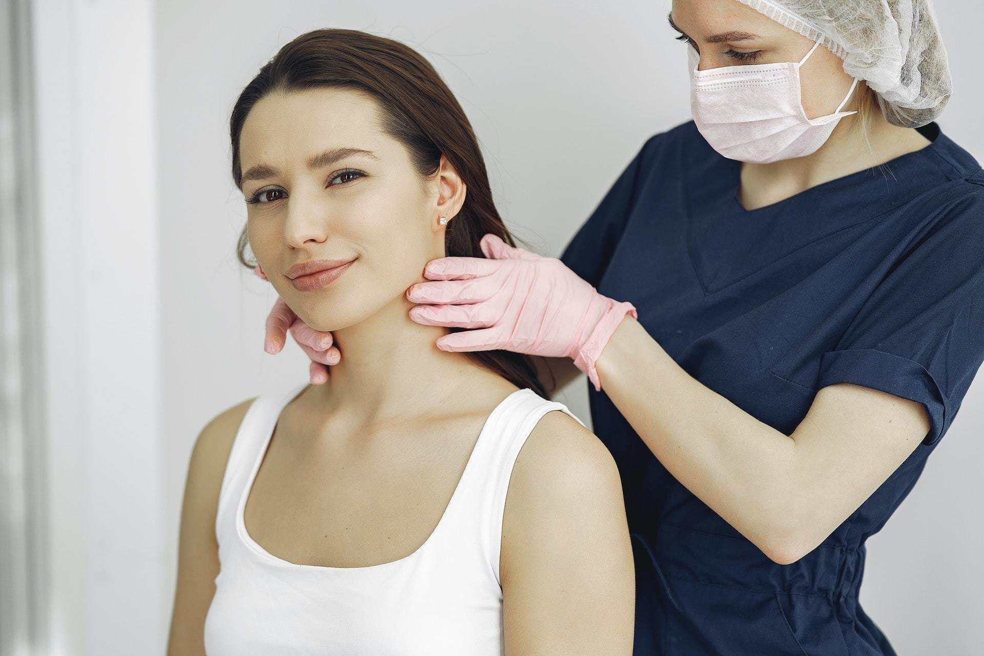 smug looking woman clogged ears medicine